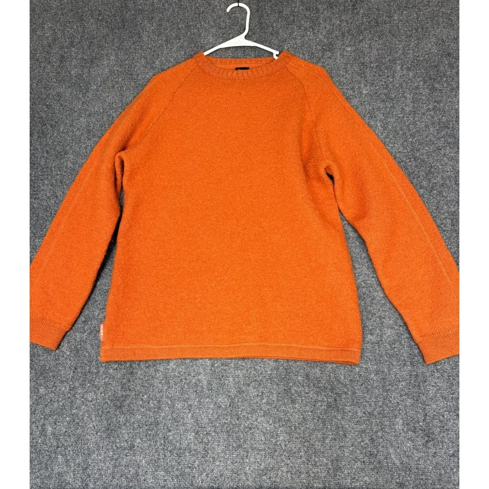 Burton Sweater Mens Large Orange Raglan Crew Neck Knit Pullover